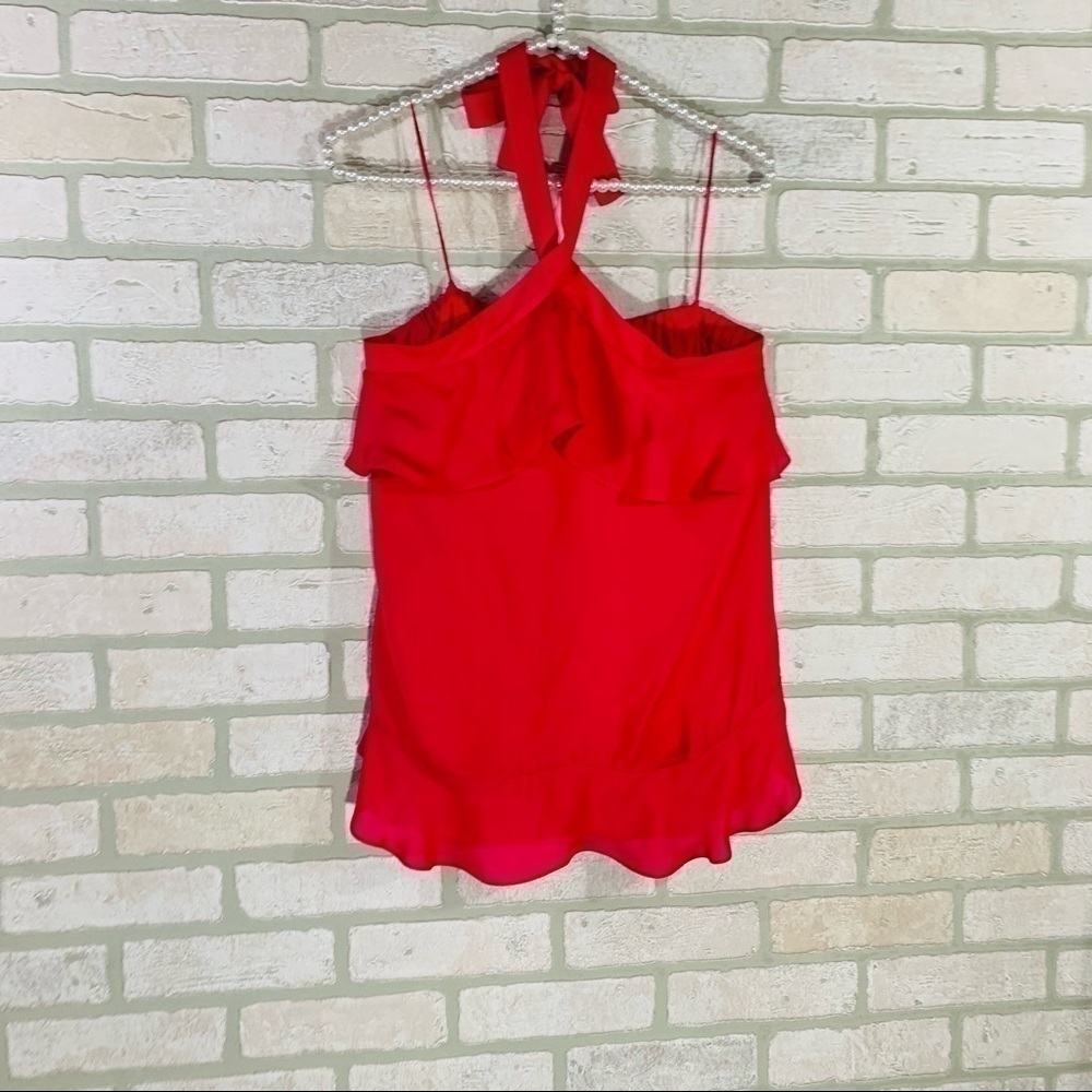 Parker Nashley Silk Blend Ruffle Halter Top Size S - Picture 3 of 9